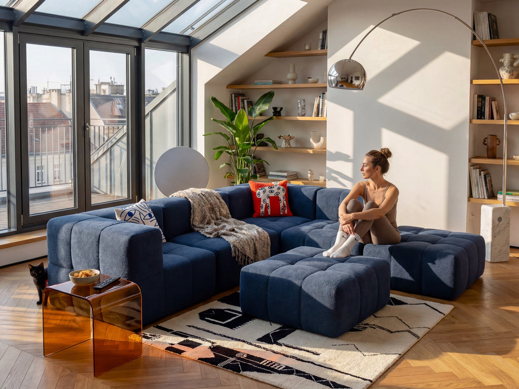 4 Teiliges Modulares Sofa – Blau by Eeazi