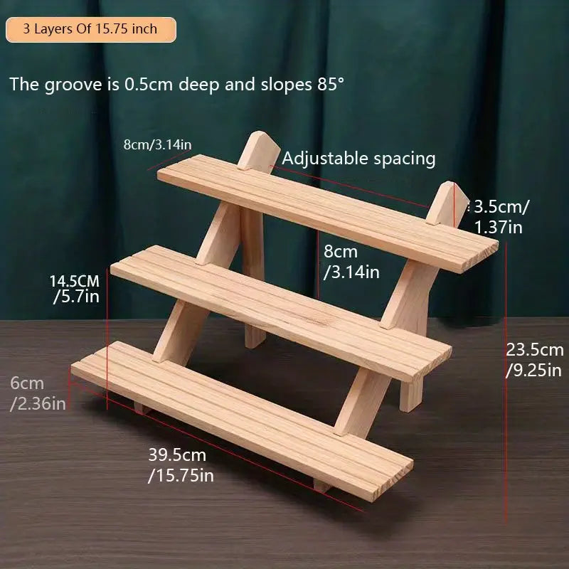 Add a touch of elegance with this handcrafted wooden riser shelf by TM