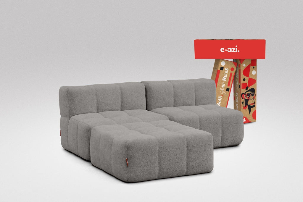 3 Teiliges Modulares Sofa – Grau by Eeazi