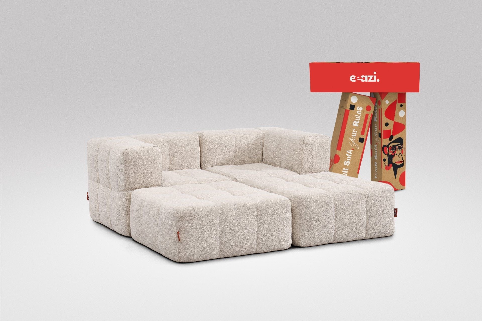 4 Teiliges Modulares Sofa – Beige by Eeazi