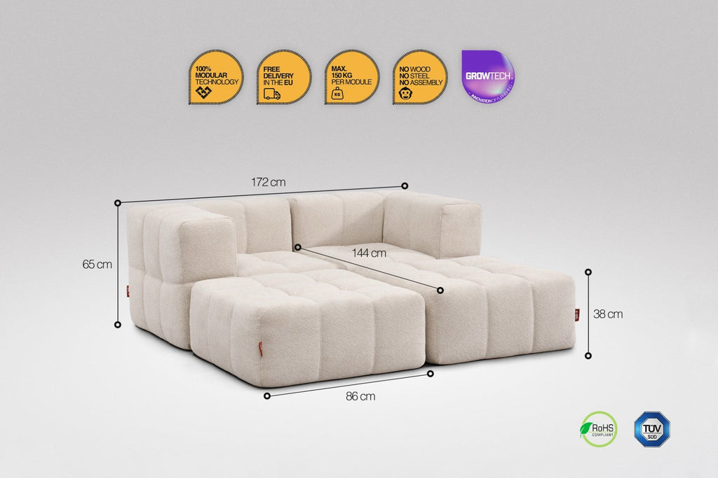 4 Teiliges Modulares Sofa – Beige by Eeazi
