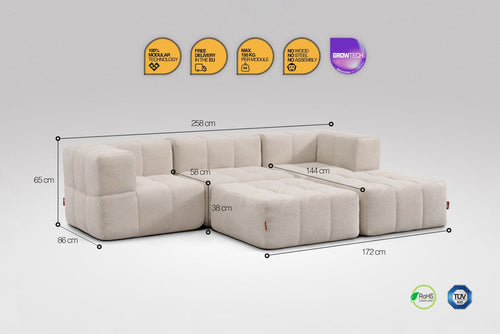 5 Teiliges Modulares Sofa – Beige by Eeazi