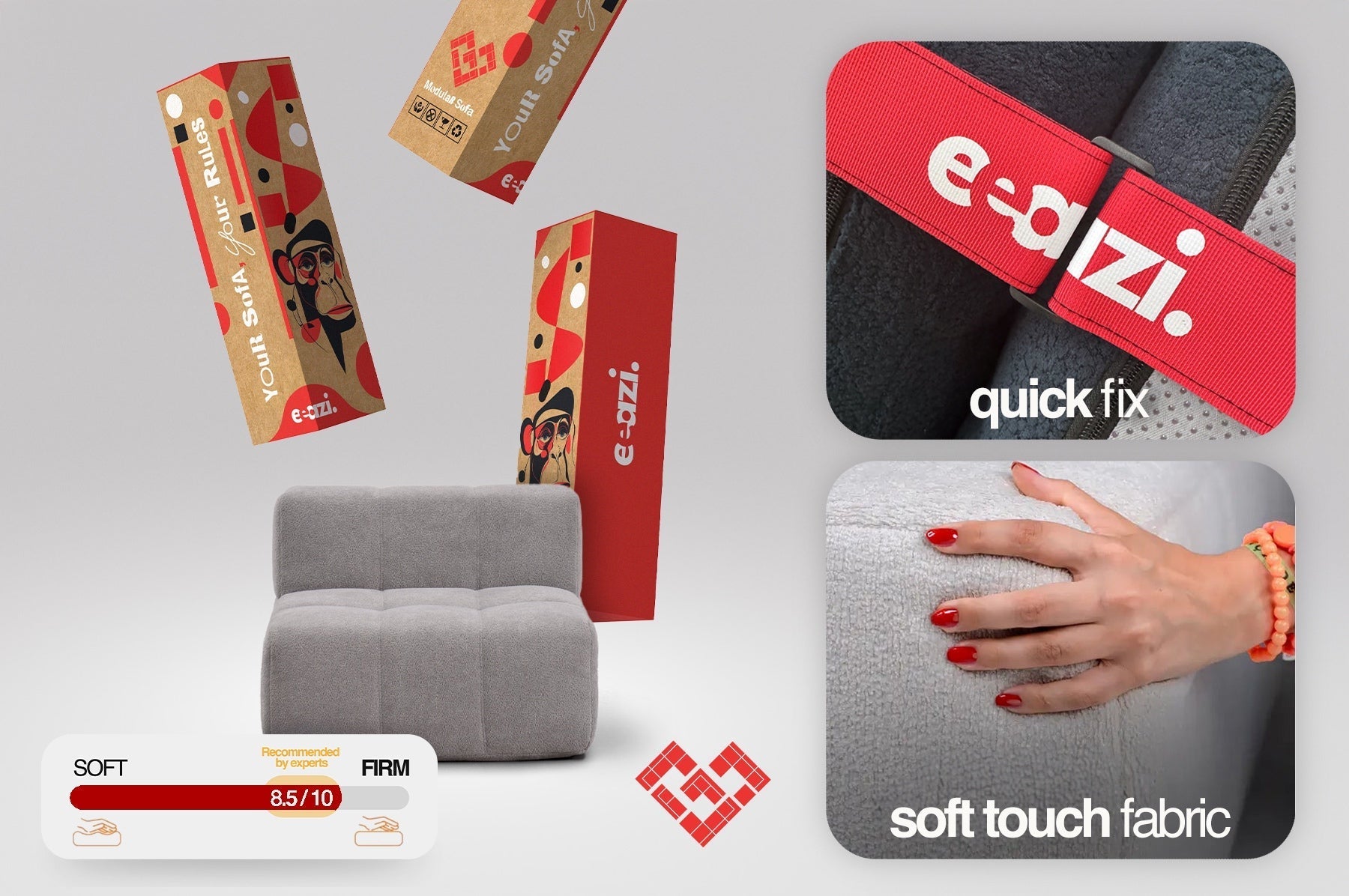5 Teiliges Modulares Sofa – Beige by Eeazi