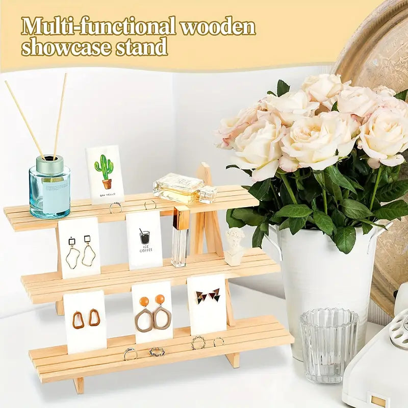 Add a touch of elegance with this handcrafted wooden riser shelf by TM