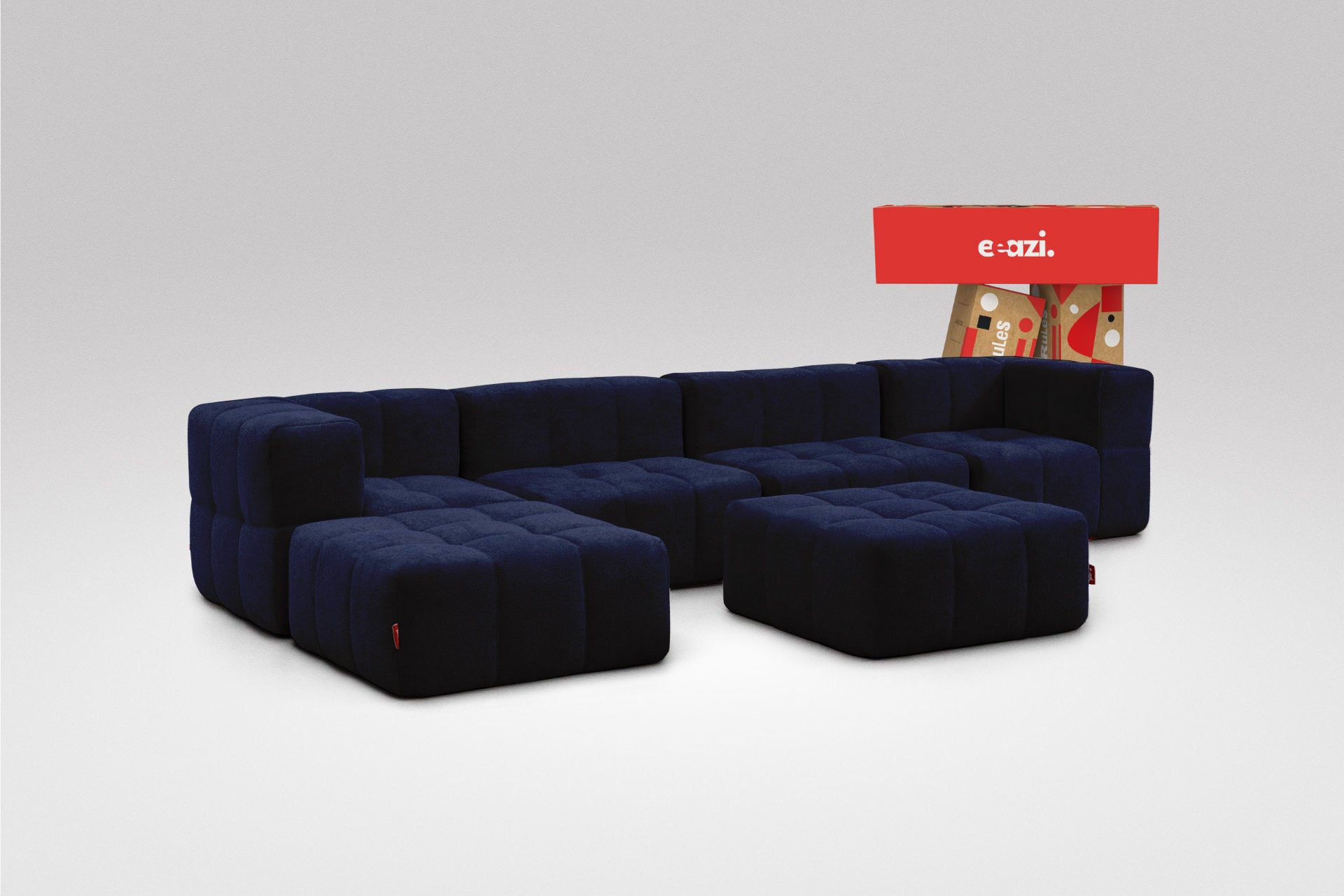 6 Teiliges Modulares Sofa – Blau by Eeazi