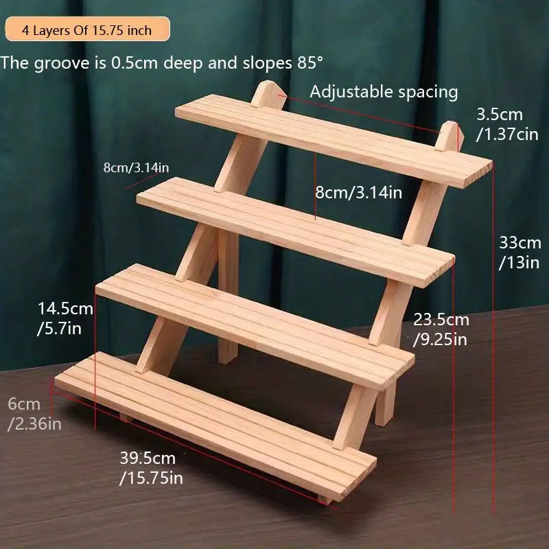 Add a touch of elegance with this handcrafted wooden riser shelf by TM