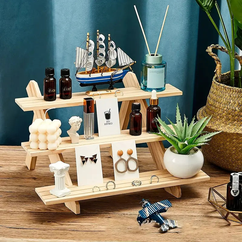 Add a touch of elegance with this handcrafted wooden riser shelf by TM