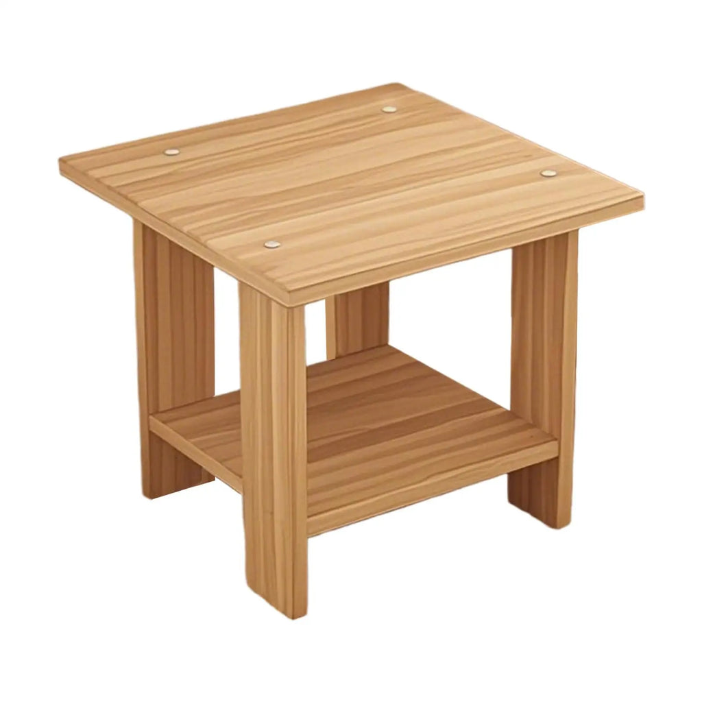 Wooden Double Layers Bedside Table Simple Solid Nightstands Night Table For Table Sofa Side Table Home Living Room Bedroom Furni by HARMONYA STORE
