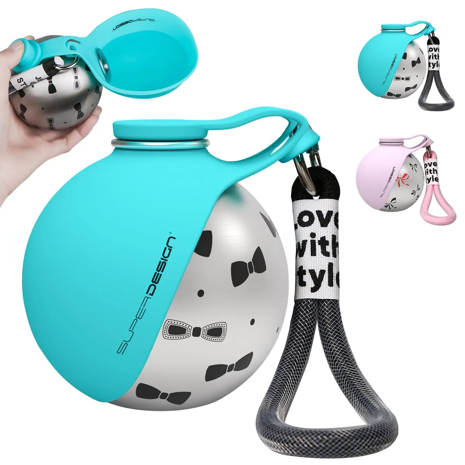 2-in-1 Portable Dog Water Bottle for Small Dogs - Leak-Proof & Compact Dog Travel Water Bottle -Stainless Steel Bottle & Silicon by HARMONYA STORE