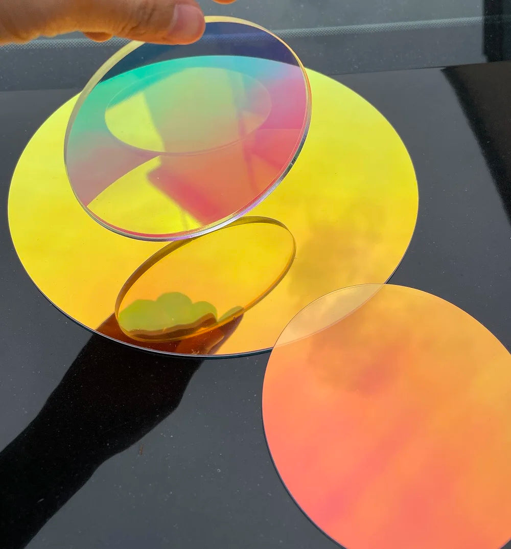 Square Shape Laser Plexiglass Rainbow Board Acrylic (PMMA) Iridescent/Radiant Circle,Oргстекло For DIY Advertising/Home Decorate by HARMONYA STORE