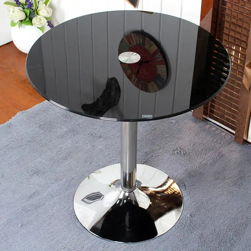 TieHo,Tempered Glass Round Table for Small Apartment, Coffee Table, Dining Table, Transparent Glass Countertop, Office Furniture by DSERS