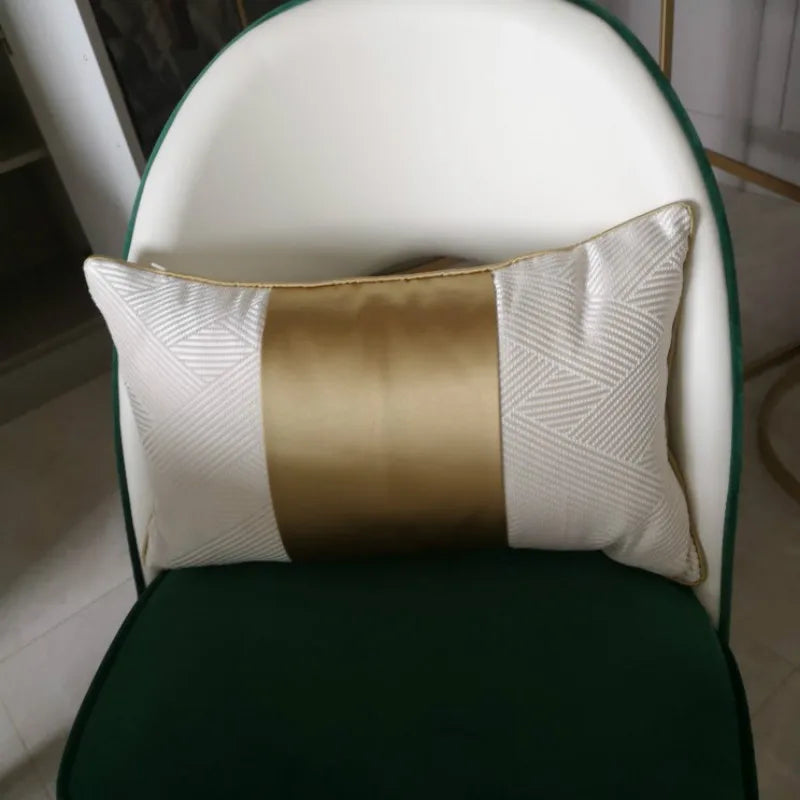Gold Pillows Waist Cushion Case 30x50 Decorative Pillow Cover For Sofa Modern Luxury Elegant Art Throw Living Room Home Decorate by HARMONYA STORE