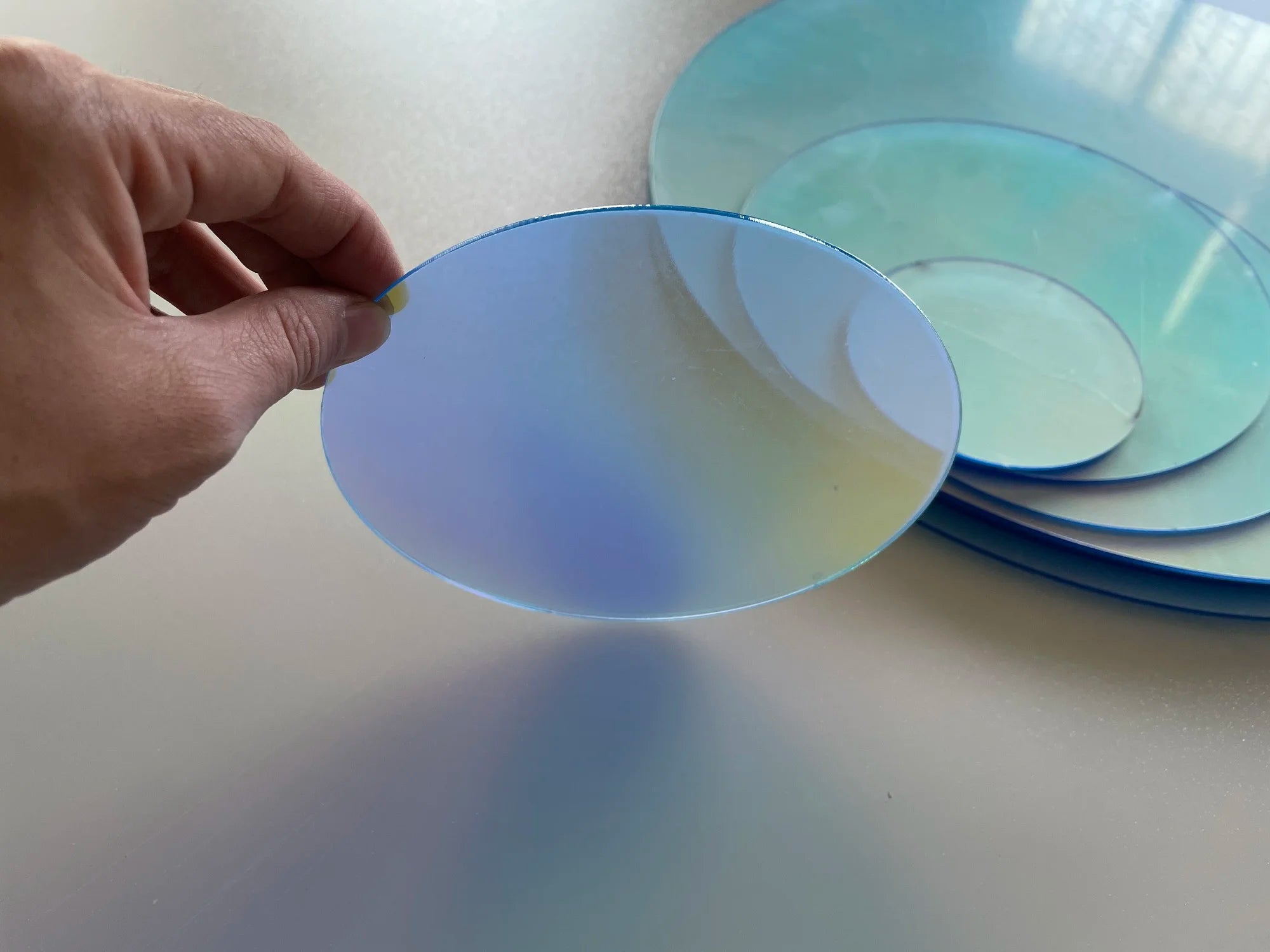 Square Shape Laser Plexiglass Rainbow Board Acrylic (PMMA) Iridescent/Radiant Circle,Oргстекло For DIY Advertising/Home Decorate by HARMONYA STORE