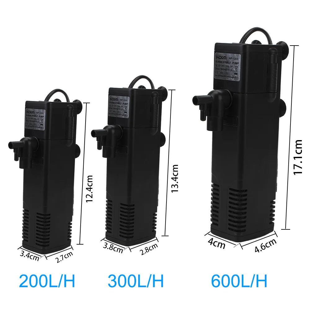 EU Plug Low Level Water Submersible Water Filter Pump Turtle Tank Filter Aquarium Fish Tank Oxygen Increasing Pump Add Oxygen by HARMONYA STORE