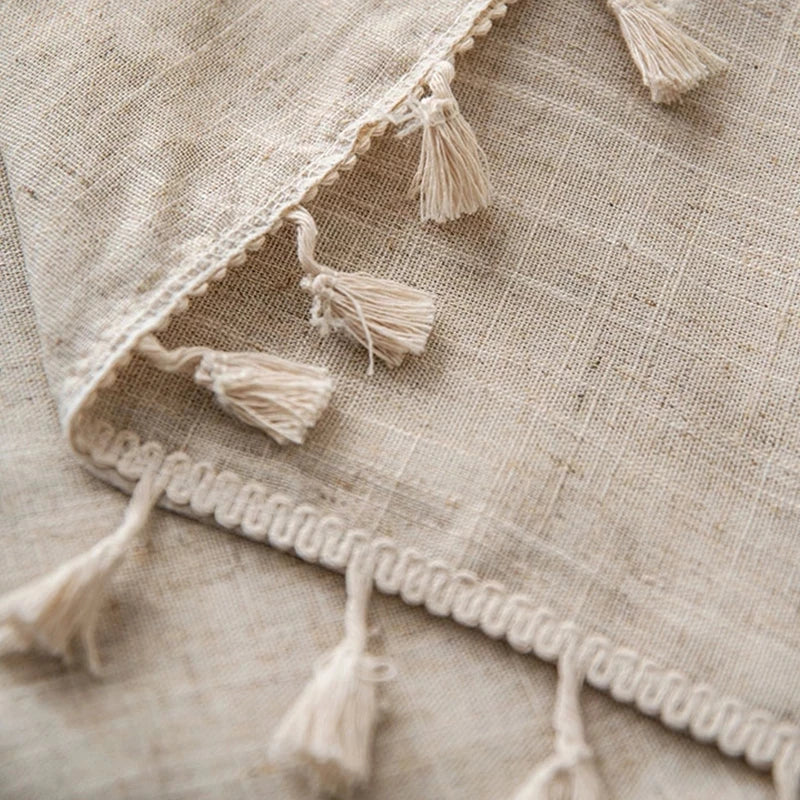 Tablecloth Rectangular Beige Table Cover With Tassel Dinning Table Decoration European Tablecloths manteles de mesa rectangular by HARMONYA STORE