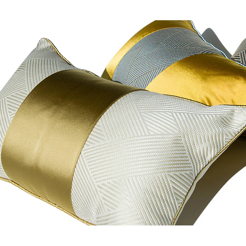 Gold Pillows Waist Cushion Case 30x50 Decorative Pillow Cover For Sofa Modern Luxury Elegant Art Throw Living Room Home Decorate by HARMONYA STORE
