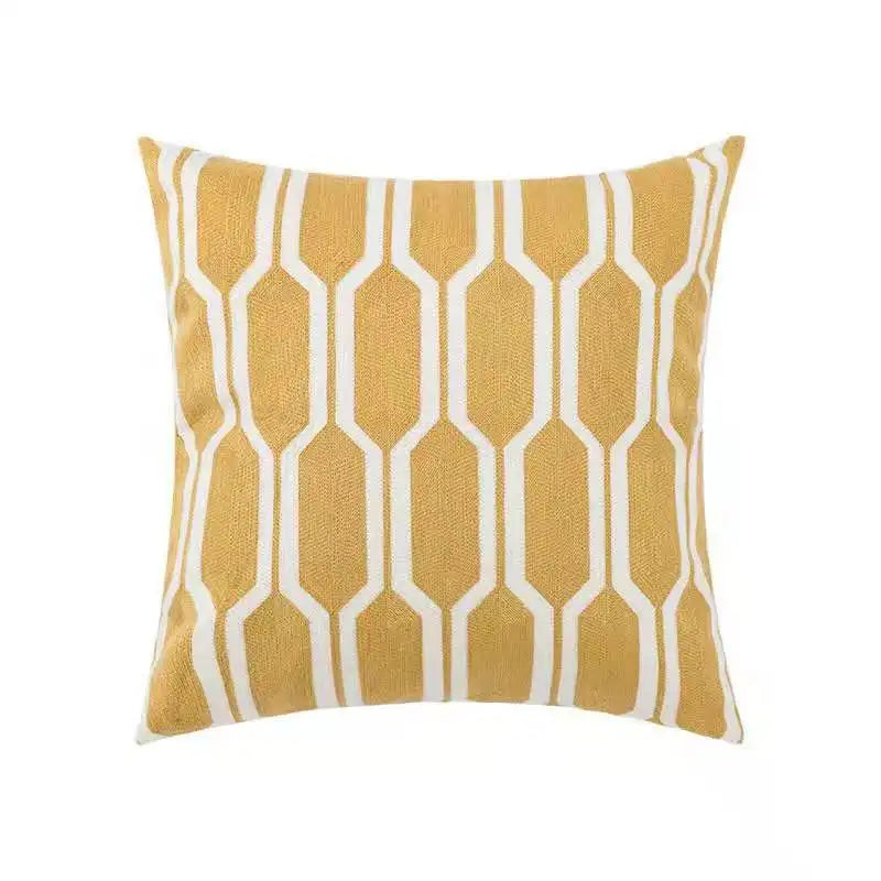 Home Decor Cushion Cover Daisy Floral Geometric 45x45cm/30x50cm Yellow Blue Embroidery Pillow Cover Soft Cozy for living room by HARMONYA STORE