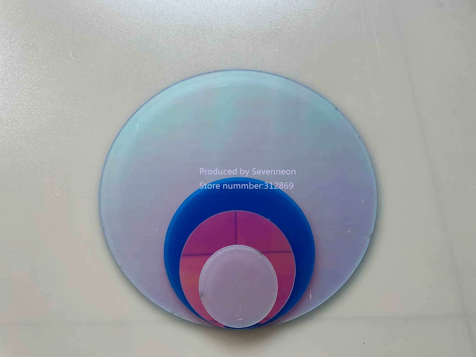 Square Shape Laser Plexiglass Rainbow Board Acrylic (PMMA) Iridescent/Radiant Circle,Oргстекло For DIY Advertising/Home Decorate by HARMONYA STORE
