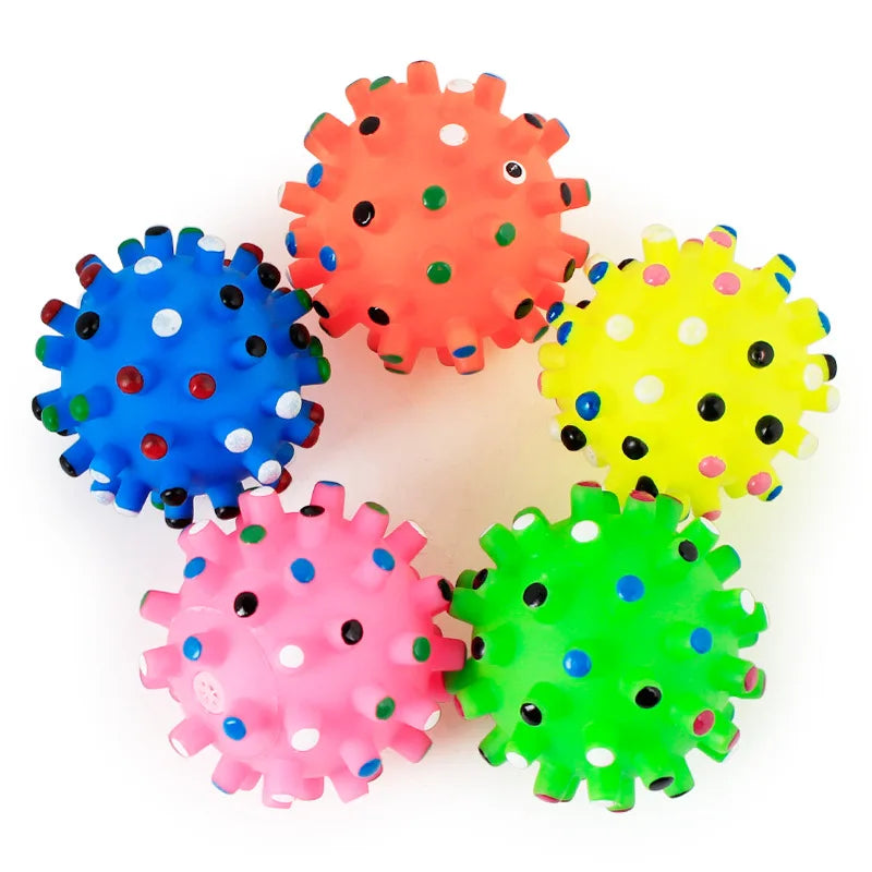 1pcs Diameter 6cm Squeaky Pet Dog Ball Toys for Small Dogs Rubber Chew Puppy Toy Dog Stuff Dogs Toys Pets brinquedo cachorro by HARMONYA STORE