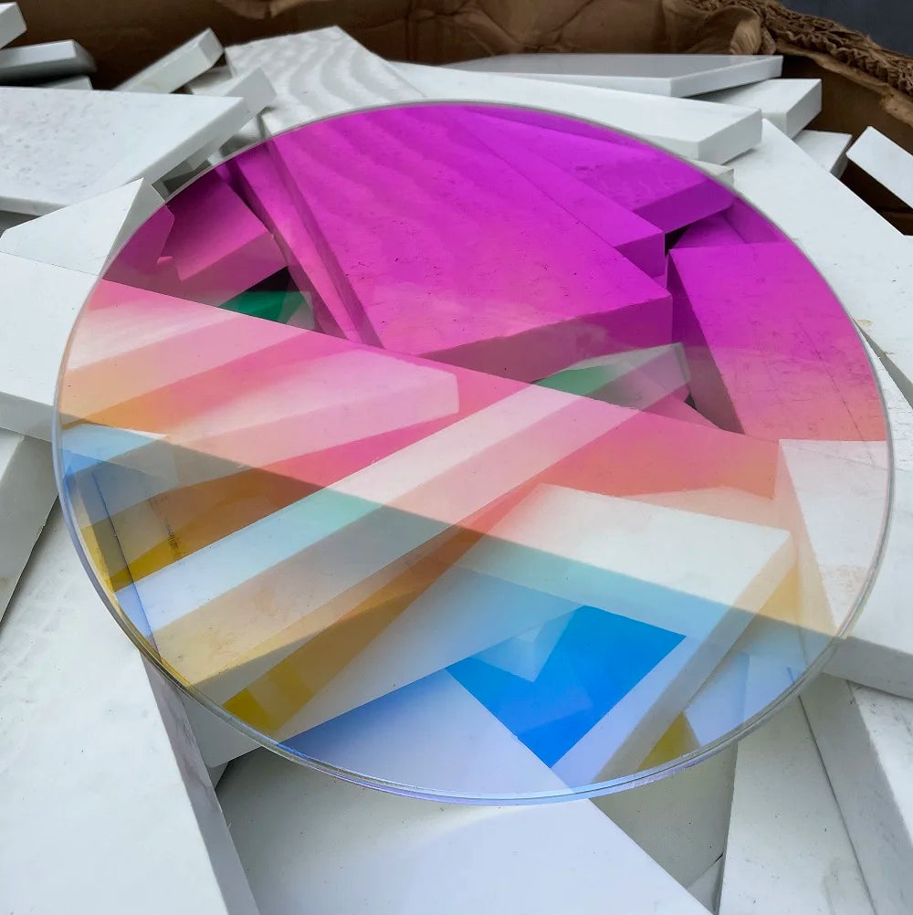 Square Shape Laser Plexiglass Rainbow Board Acrylic (PMMA) Iridescent/Radiant Circle,Oргстекло For DIY Advertising/Home Decorate by HARMONYA STORE