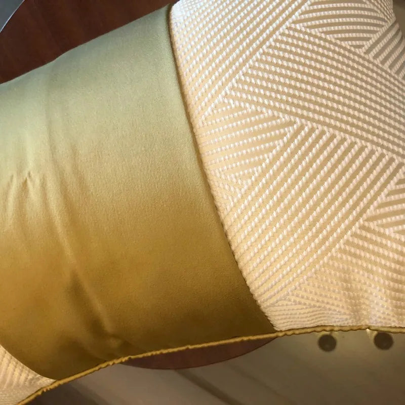 Gold Pillows Waist Cushion Case 30x50 Decorative Pillow Cover For Sofa Modern Luxury Elegant Art Throw Living Room Home Decorate by HARMONYA STORE