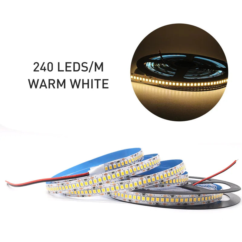 12V LED Strip SMD 2835 1M 2M 3M 4M 5M LED Stripe Tape Light 120LED/M 240LED/M Warm White Flexible Strip Ribbon Home Decor Light by HARMONYA STORE