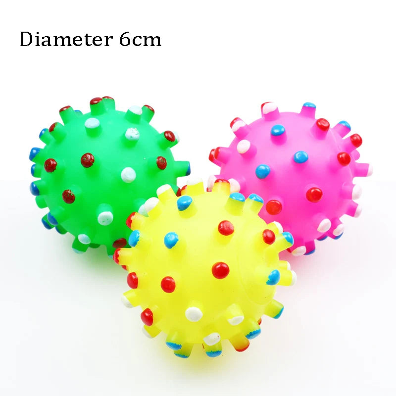1pcs Diameter 6cm Squeaky Pet Dog Ball Toys for Small Dogs Rubber Chew Puppy Toy Dog Stuff Dogs Toys Pets brinquedo cachorro by HARMONYA STORE