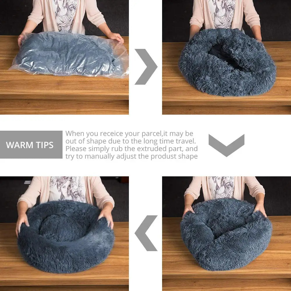 40-90cm 6 Sizes Round Pet Bed for Large Dog Bed Super Soft Cat Bed Plush Dog House for Medium Dog House Winter Warm Sleeping by HARMONYA STORE