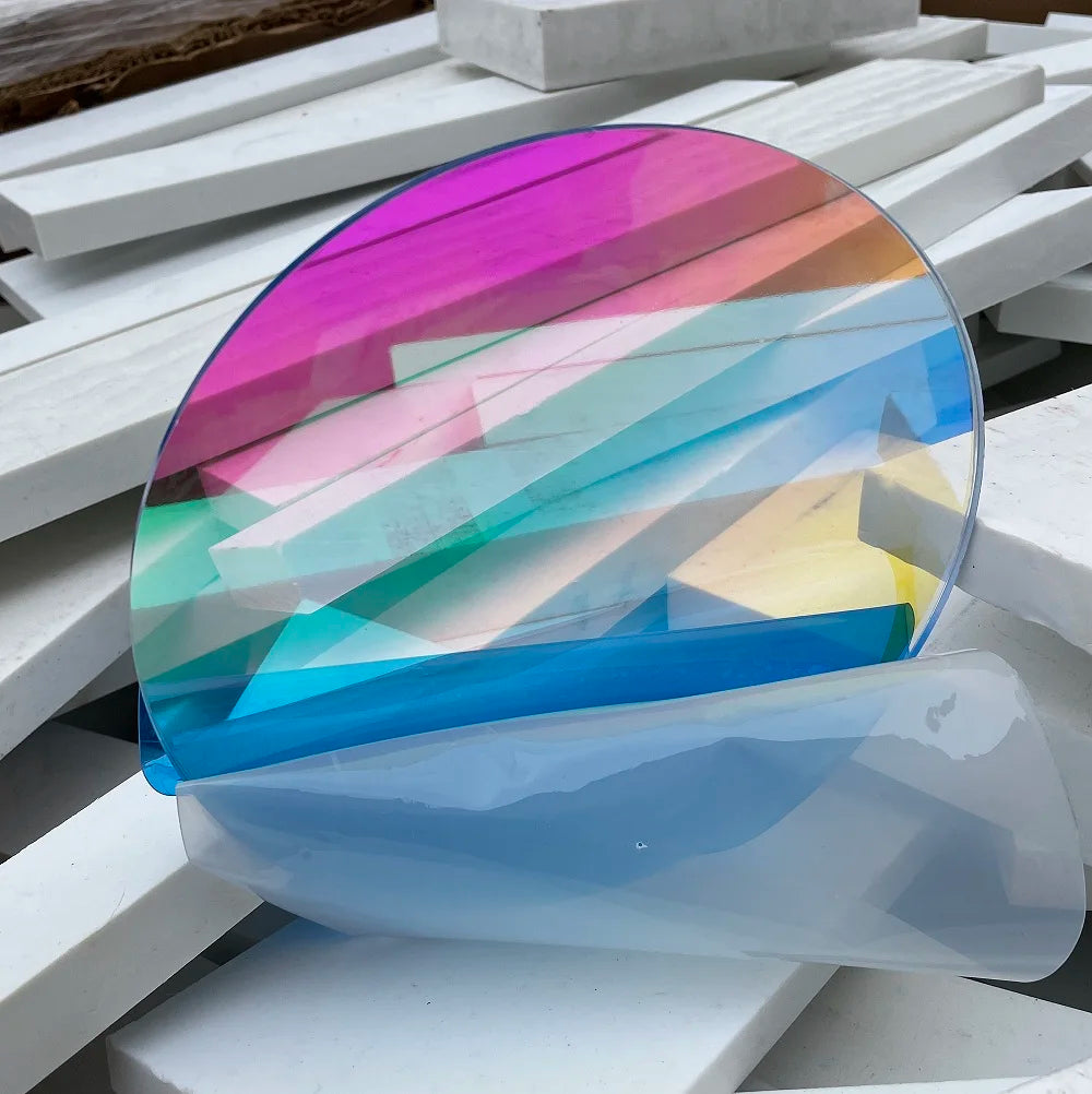 Square Shape Laser Plexiglass Rainbow Board Acrylic (PMMA) Iridescent/Radiant Circle,Oргстекло For DIY Advertising/Home Decorate by HARMONYA STORE