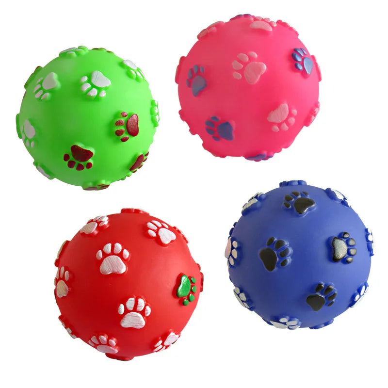1pcs Diameter 6cm Squeaky Pet Dog Ball Toys for Small Dogs Rubber Chew Puppy Toy Dog Stuff Dogs Toys Pets brinquedo cachorro by HARMONYA STORE
