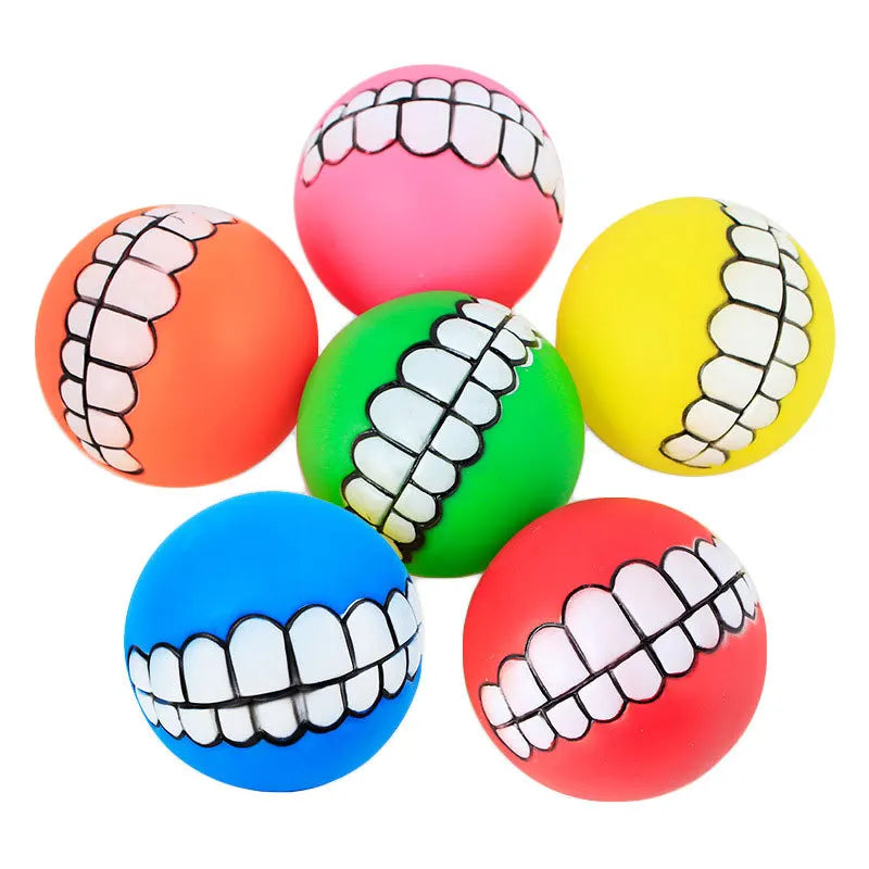 1pcs Diameter 6cm Squeaky Pet Dog Ball Toys for Small Dogs Rubber Chew Puppy Toy Dog Stuff Dogs Toys Pets brinquedo cachorro by HARMONYA STORE