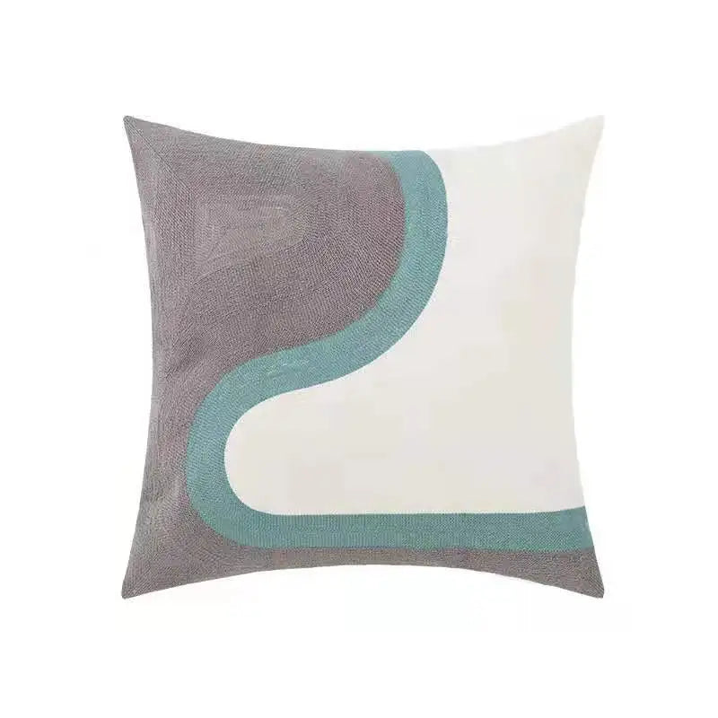 Home Decor Cushion Cover Daisy Floral Geometric 45x45cm/30x50cm Yellow Blue Embroidery Pillow Cover Soft Cozy for living room by HARMONYA STORE