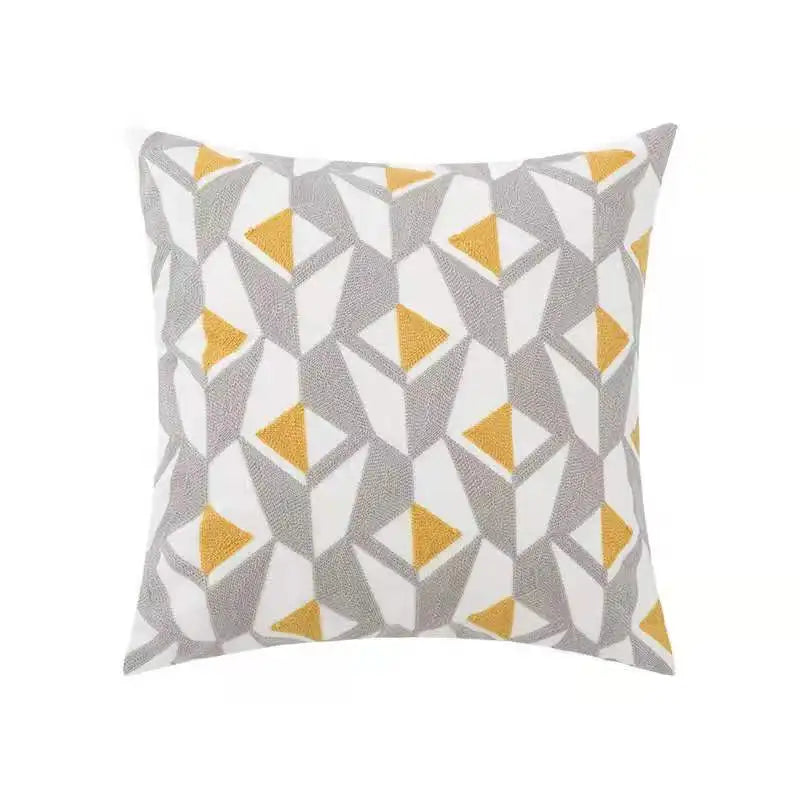 Home Decor Cushion Cover Daisy Floral Geometric 45x45cm/30x50cm Yellow Blue Embroidery Pillow Cover Soft Cozy for living room by HARMONYA STORE
