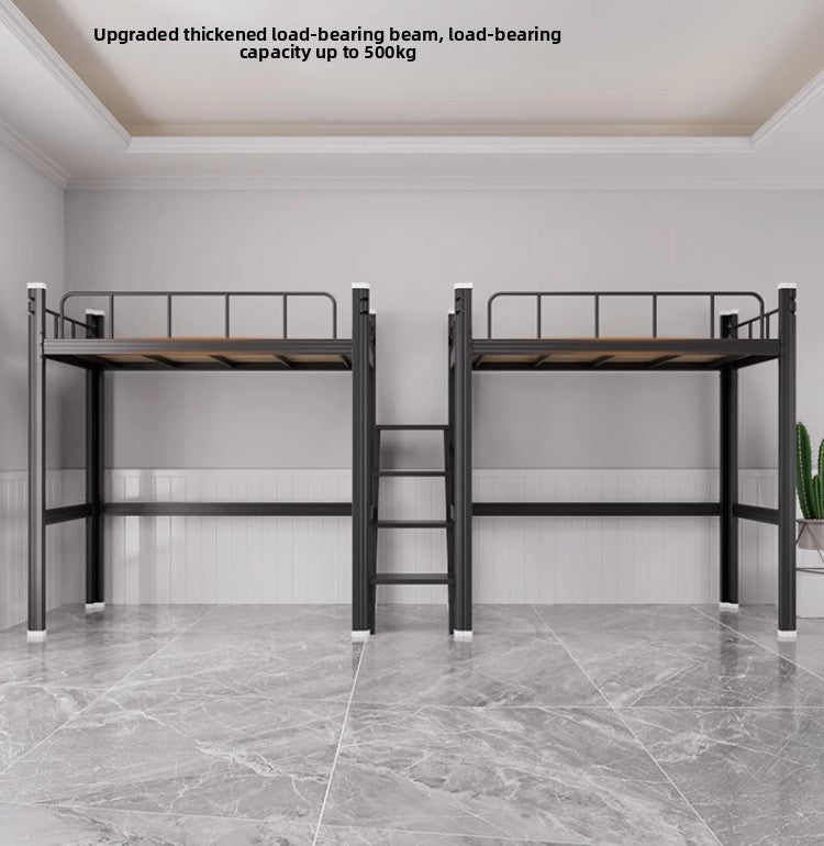 Upper Bed Lower Table Combined Bed College Dormitory Elevated Bed Small Apartment Household Wrought Iron Bed Apartment Bed by HARMONYA STORE