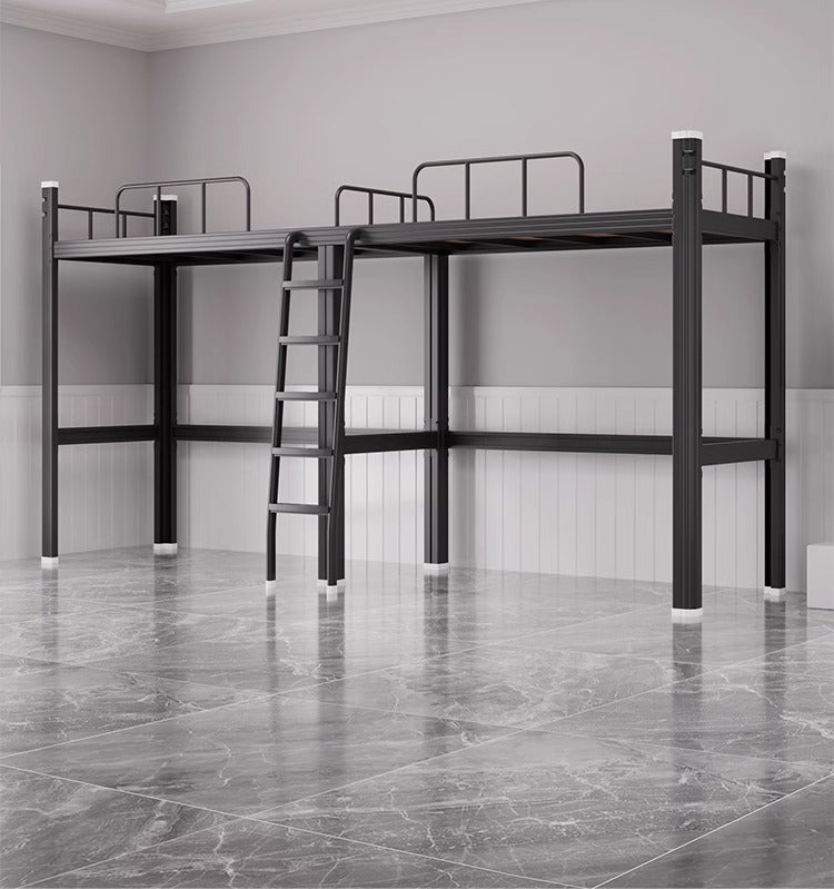 Upper Bed Lower Table Combined Bed College Dormitory Elevated Bed Small Apartment Household Wrought Iron Bed Apartment Bed by HARMONYA STORE