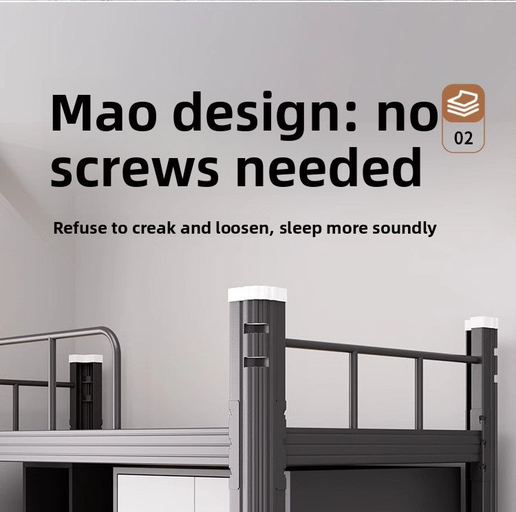 Upper Bed Lower Table Combined Bed College Dormitory Elevated Bed Small Apartment Household Wrought Iron Bed Apartment Bed by HARMONYA STORE