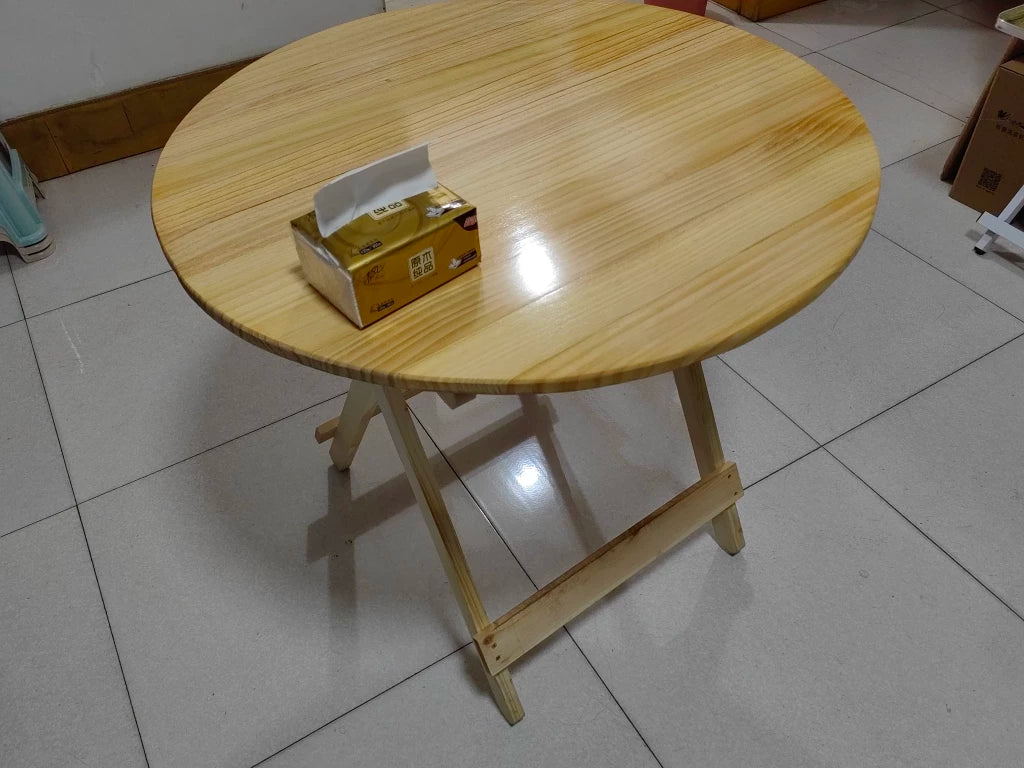 Solid Wood Rectangular Foldable Table Portable Dining Table for Home Small Apartment Balcony Bay Window Study Picnic Desk by HARMONYA STORE