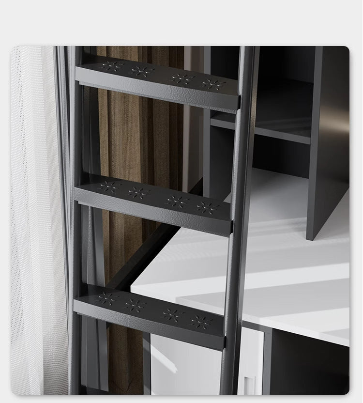 Upper Bed Lower Table Combined Bed College Dormitory Elevated Bed Small Apartment Household Wrought Iron Bed Apartment Bed by HARMONYA STORE
