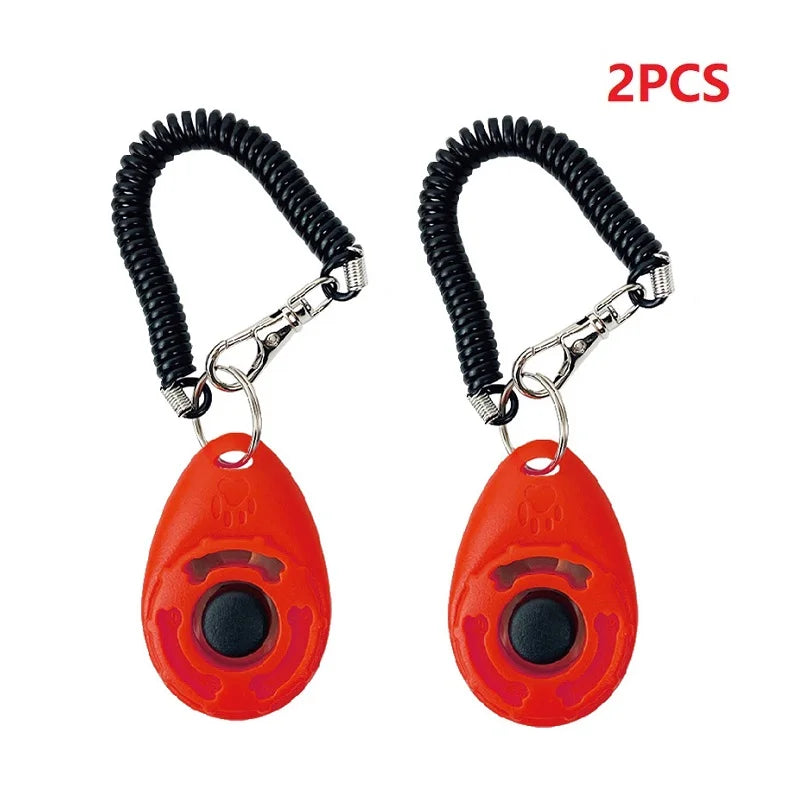Dog Training Clicker Pet Cat Dog Click Trainer Various Style Aid Adjustable WristStrap Sound Key Chain Dog Repeller Pet Product by HARMONYA STORE