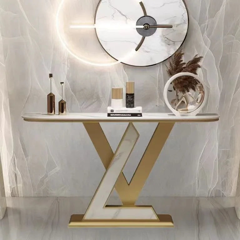 Beauty Minimalist Console Table Luxury Aesthetic Marble Simple Console Table Hallway Glamour Tisch Wohnzimer Home Furniture by HARMONYA STORE