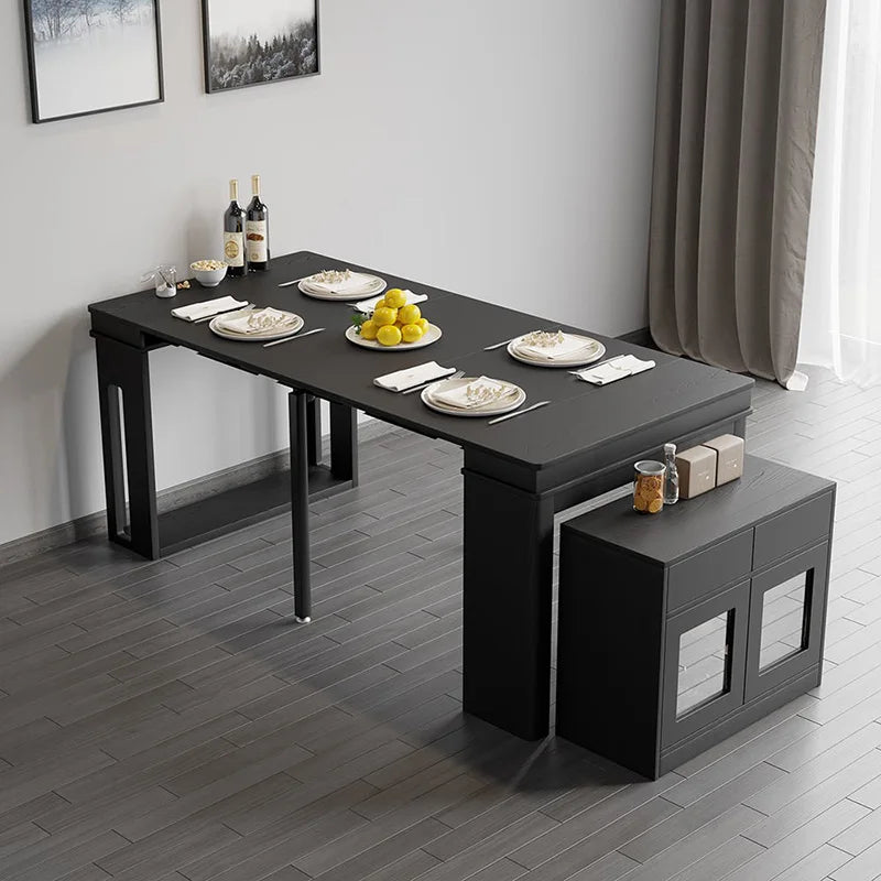 Modern Extendable Dining Table Rectangle Sideboard With Storage by HARMONYA STORE