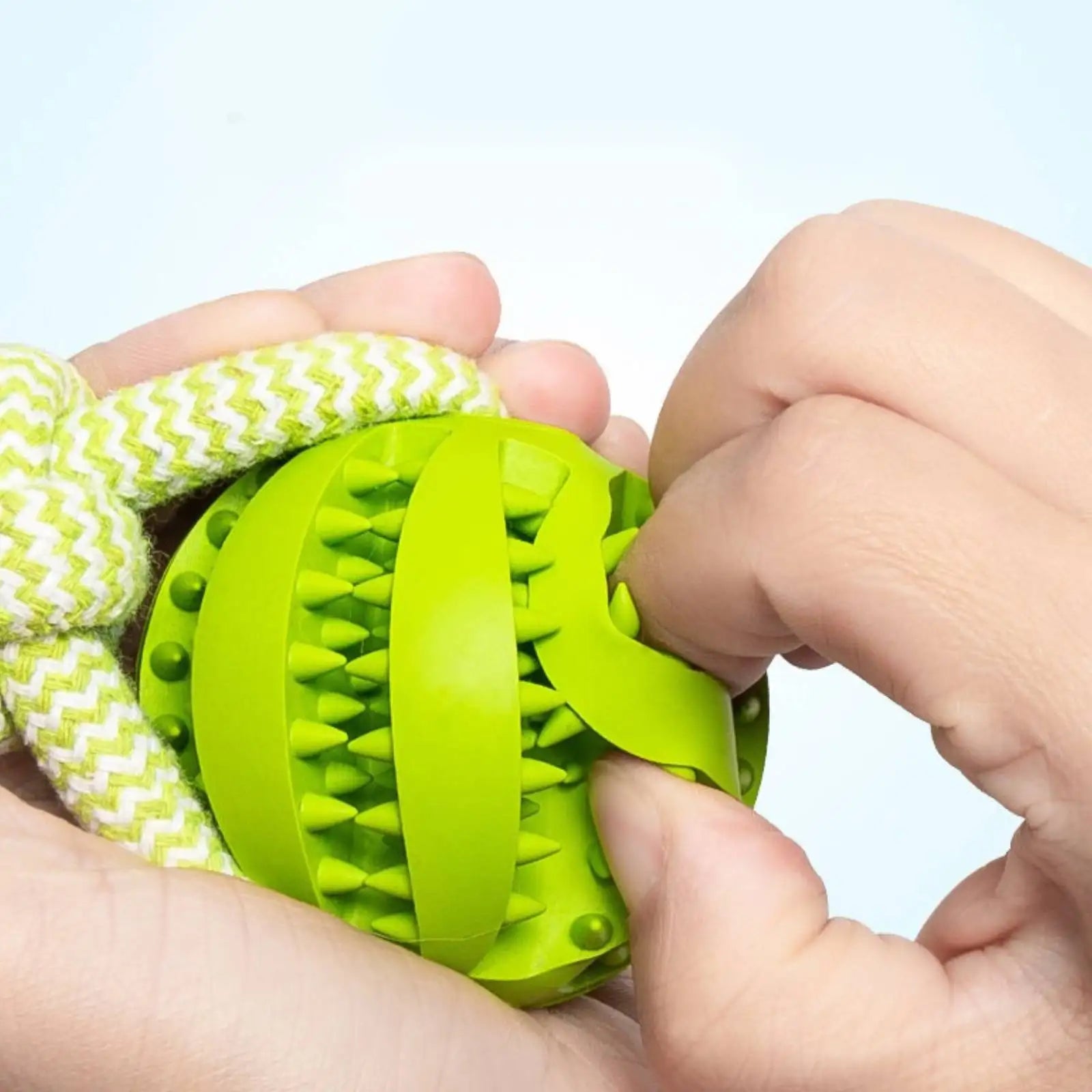 Pet Toy Dog Bite-Resistant Cotton Rope Hand-Held Treat Ball for Teeth Cleaning and Training, Interactive Educational Toy Ball by HARMONYA STORE
