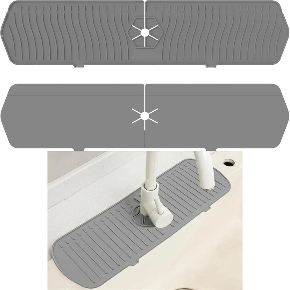 Silicone Faucet Water Catcher Mats,Kitchen Sink Spill-Proof Drying Pads,Anti-Slip Drain and Splash Guard Water Catcher Mat by HARMONYA STORE