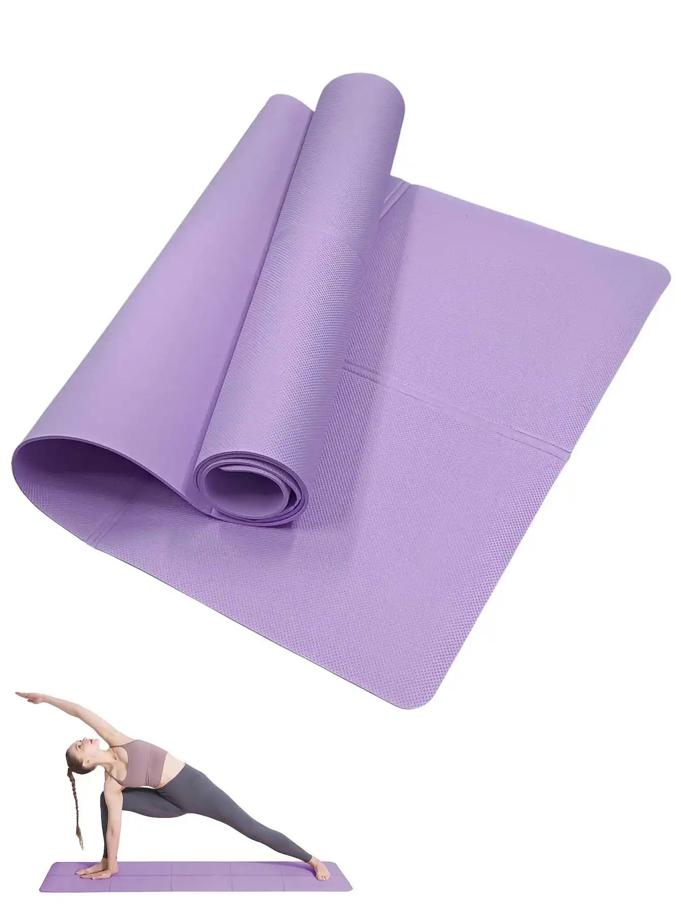 Yoga Mat Pilates Fitness Mat 3/4/6mm Thicknes Non Slip Yoga Cushion Travel Fitness Exercise Pad for Women Home Gym Floor Workout by HARMONYA STORE
