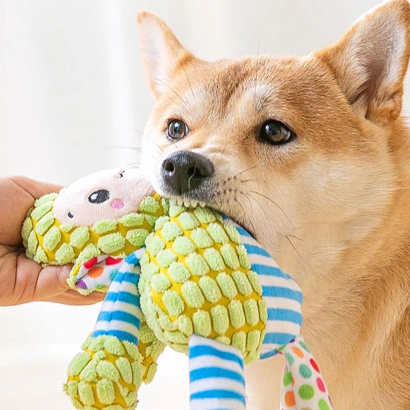 Pet Plush Toy Cat Dog Puzzle Toy Cute Animals Bite Resistant Interactive Squeaky Pet Dog Teeth Cleaning Chew Toy Pet Supplies by HARMONYA STORE