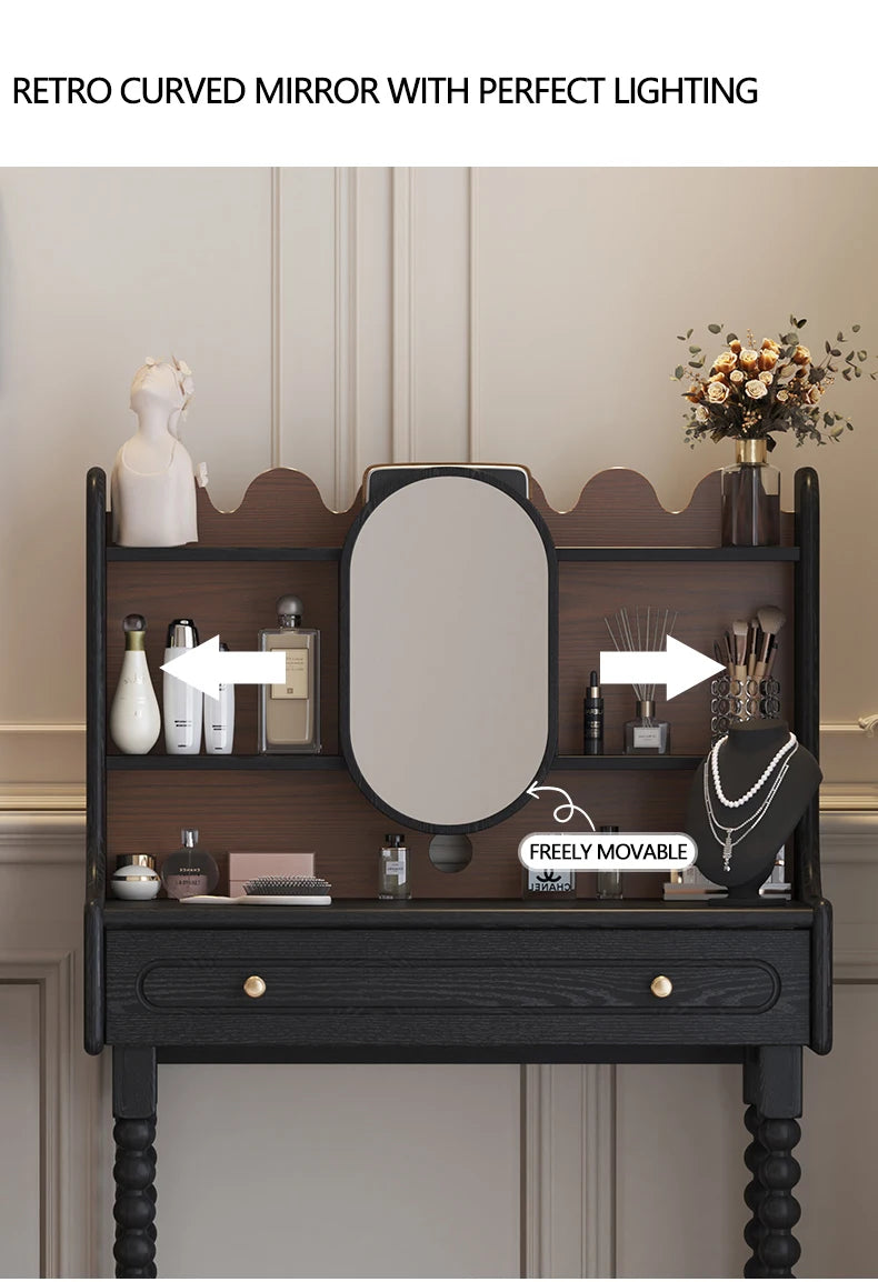 Modern Popular Design Ins Large Luxury Dressing Table with Mirror and Drawers Professional Makeup Table by HARMONYA STORE