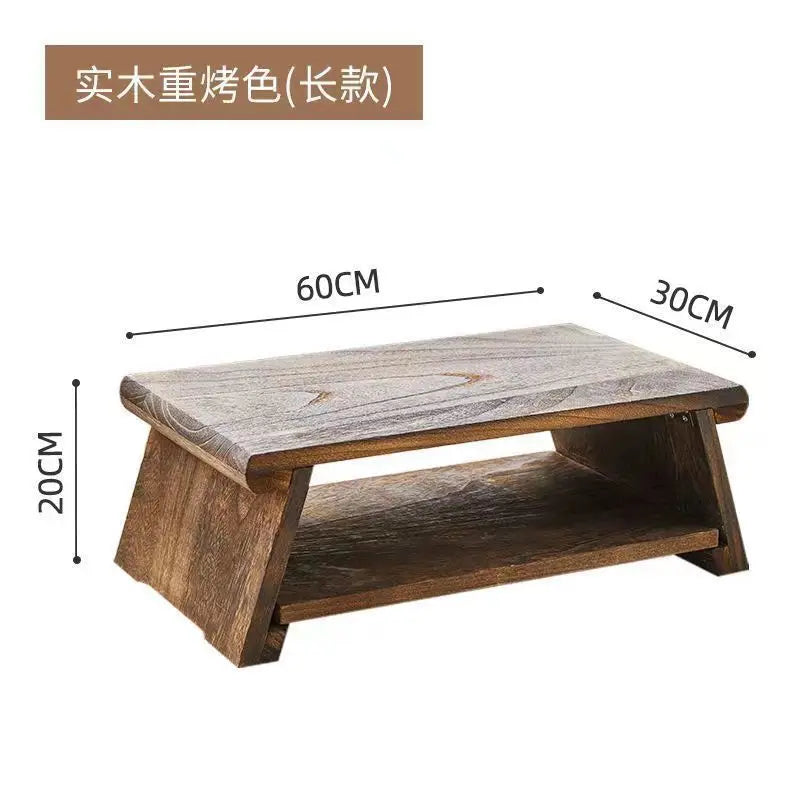 Solid Wood Tatami Bay Window Small Table Tea Table Japanese Style Balcony Table Tea Tables Home Small Tea Tables Folding Tables by HARMONYA STORE