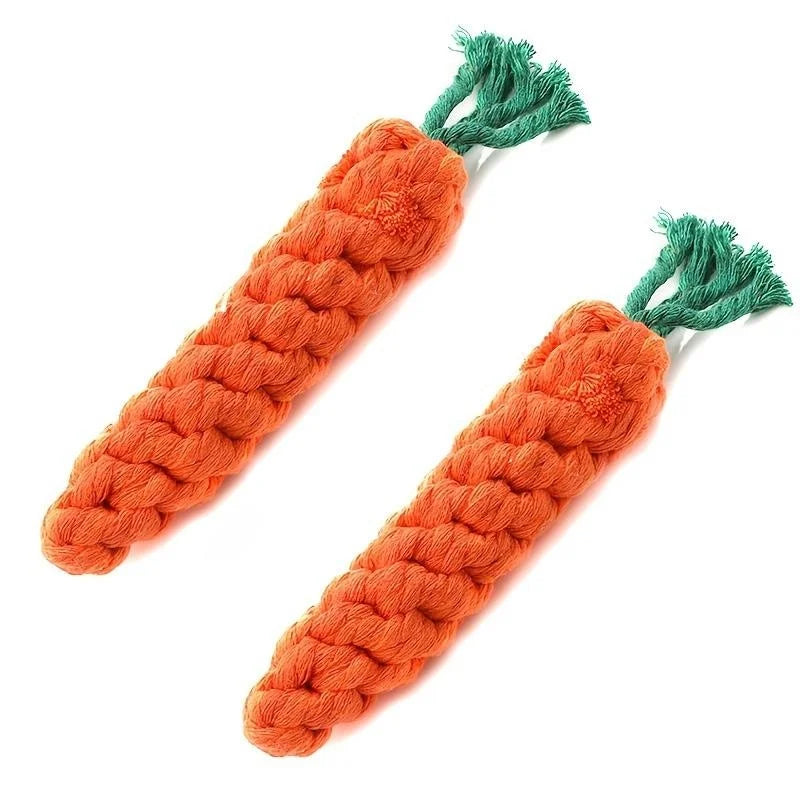 1pc Pet Knot Toy for Dog and Cat Carrot Shape Dog Chew Toys Cotton Rope Toys for Indoor Dogs Cat Toys Dog Accessories by HARMONYA STORE