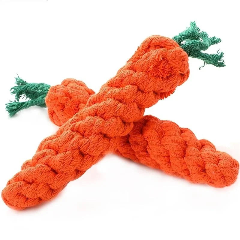 1pc Pet Knot Toy for Dog and Cat Carrot Shape Dog Chew Toys Cotton Rope Toys for Indoor Dogs Cat Toys Dog Accessories by HARMONYA STORE