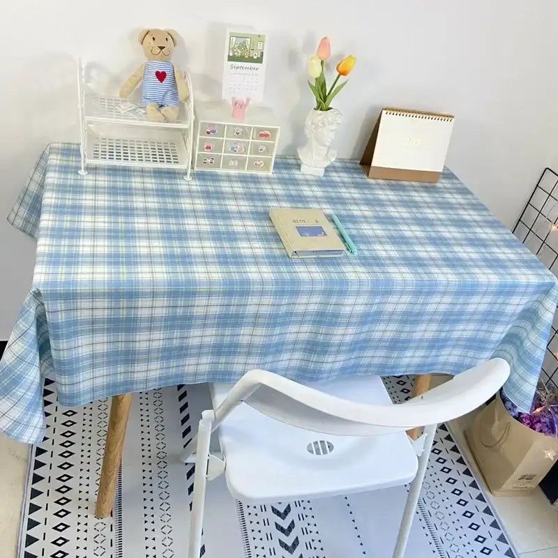 Plaid Tablecloth Table Cloth Desk Mat Dust-proof Dining Table Cloth Furniture Protector Picnic Mat Tapete Dressing Table Mat by DSERS
